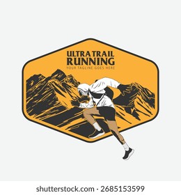 Ultra Trail-Logo, Vektorgrafik auf weißem Hintergrund