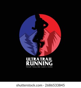 Fondo de ilustración de Imagen de Vector de logotipo de carrera Ultra Trail