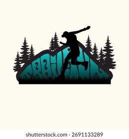 Ilustración vectorial de logotipo de carrera Ultra Trail sobre fondo blanco