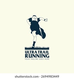 Ultra Trail-Logo, Vektorgrafik auf weißem Hintergrund