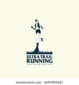 Ultra Trail-Logo, Vektorgrafik auf weißem Hintergrund