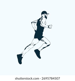 Ilustração do vetor do logotipo de execução Ultra Trail no fundo branco