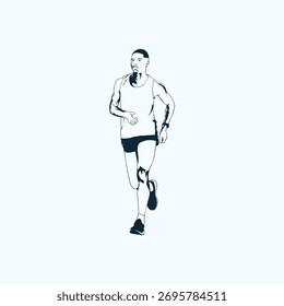 Ultra Trail running logo vector illustration on white background