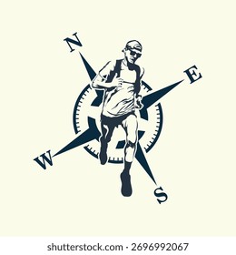 Ultra Trail-Logo, Vektorgrafik auf weißem Hintergrund