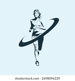 Ilustração do vetor do logotipo de execução Ultra Trail no fundo branco