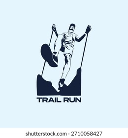Imagem de plano de fundo de ilustração de vetor de logotipo de execução Ultra Trail