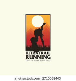 Imagem de plano de fundo de ilustração de vetor de logotipo de execução Ultra Trail