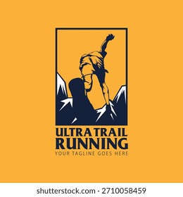 Imagen de fondo de Ilustración vectorial de logotipo de carrera Ultra Trail