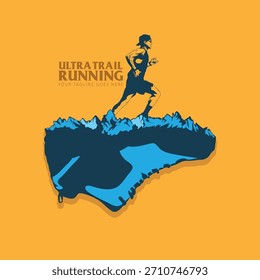 Ultra Trail-Logo, Vektorgrafik auf Hintergrund