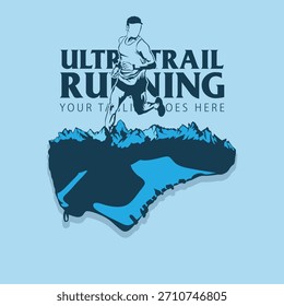 Ultra Trail-Logo, Vektorgrafik auf Hintergrund