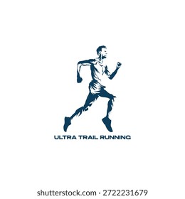 ultra trail running logo vector image