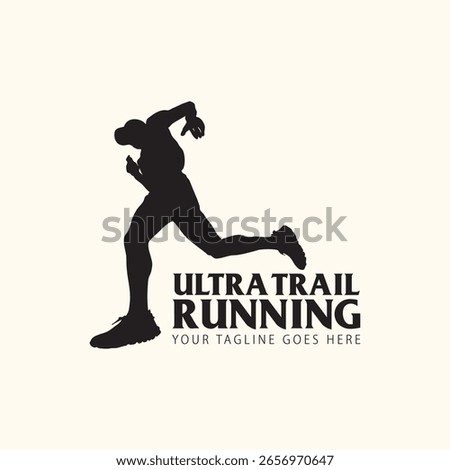 Ultra Trail running logo vector illustration on white background