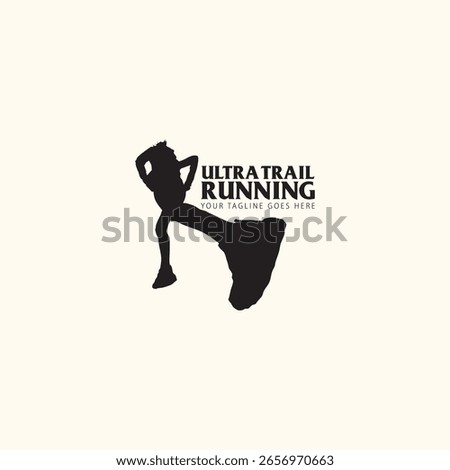 Ultra Trail running logo vector illustration on white background