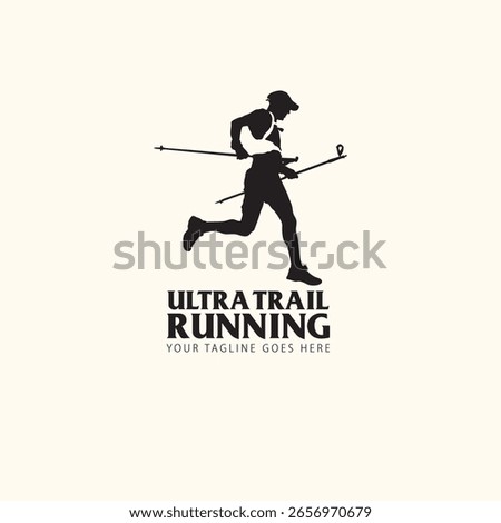 Ultra Trail running logo vector illustration on white background