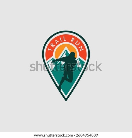 Ultra Trail running logo vector illustration on white background