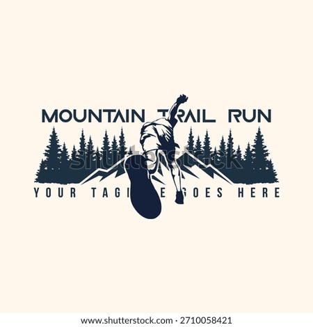 Ultra Trail running logo vector illustration background image