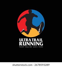 Ultra Trail-Logo, Vektorgrafik, Bildgrafik auf weißem Hintergrund