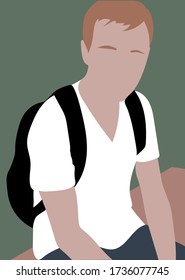 ultra trendy stylish drawing of a young man without a face