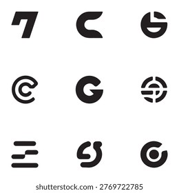 Ultra unique mixed style logo set innovative branding identity design perfect creative business modern futuristic visual identity collection