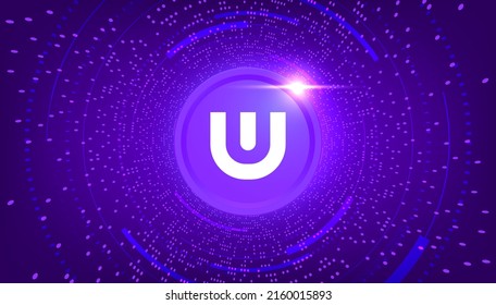 Fondo de banner de concepto de criptomoneda Ultra (UOS).