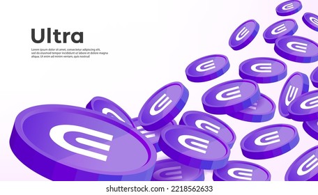 Ultra (UOS) cryptocurrency concept banner background.