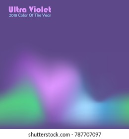 Ultra violet abstract vector background. Holographic blurry background. Colorful gradient mesh with ultra violet. Northern light abstraction. Purple color retro design. Trendy blue violet square tile