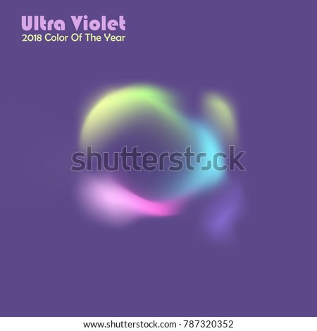 Ultra violet abstract vector background. Holographic blurry design. Pastel smoke swirl gradient mesh on ultra violet backdrop. Northern light abstraction. Purple color texture. Blue violet square tile