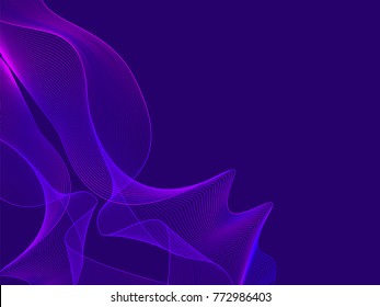 Ultra Violet background with wave. Color of the year 2018. Color trend palette.