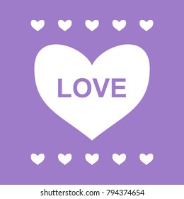 Ultra violet color art and heart for valentine's day.
