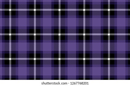 Ultra Violet color themed plaid SCOTTISH TARTAN Checkered Fabric Pattern background.