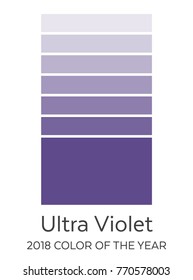 Ultra Violet Color Tints Swatches Guide. 2018 Color of the Year. Future Color Trend Forecast. Palette Sample.