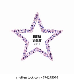 ultra violet Frame in the Form of Star with Text