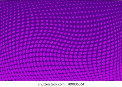 Ultra violet halftone background. Digital gradient. Dotted wavy pattern with circles, dots, point large scale. Design element for web banners, posters, cards, wallpapers, sites, panels. 