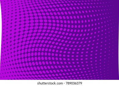 Ultra violet halftone background. Digital gradient. Dotted wavy pattern with circles, dots, point large scale. Design element for web banners, posters, cards, wallpapers, sites, panels. 