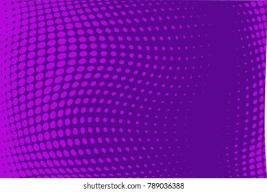 Ultra violet halftone background. Digital gradient. Dotted wavy pattern with circles, dots, point large scale. Design element for web banners, posters, cards, wallpapers, sites, panels. 