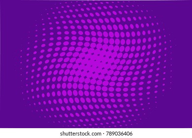 Ultra violet halftone background. Digital gradient. Dotted wavy pattern with circles, dots, point large scale. Design element for web banners, posters, cards, wallpapers, sites, panels. 