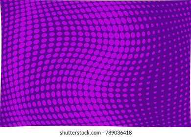 Ultra violet halftone background. Digital gradient. Dotted wavy pattern with circles, dots, point large scale. Design element for web banners, posters, cards, wallpapers, sites, panels. 
