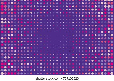 Ultra violet Halftone background. Digital gradient. Dotted pattern with circles, dots, point large scale. Design element for web banners, posters, cards, wallpapers, sites, panels. 
