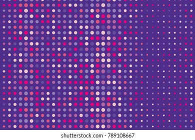 Ultra violet Halftone background. Digital gradient. Dotted pattern with circles, dots, point large scale. Design element for web banners, posters, cards, wallpapers, sites, panels. 
