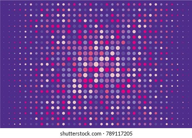 Ultra violet Halftone background. Digital gradient. Dotted pattern with circles, dots, point large scale. Design element for web banners, posters, cards, wallpapers, sites, panels. 
