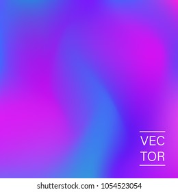 Ultra violet holographic fashion cover. Retro 80s UV luminous neon glow abstract background. Trendy futuristic blur mesh texture. Vector illustration.