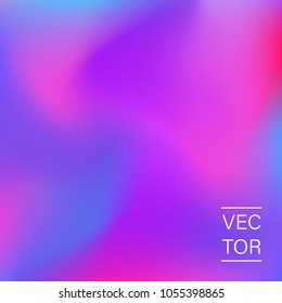 Ultra violet holographic fashion cover. Retro 80s UV luminous neon glow abstract background. Trendy futuristic blur mesh texture. Vector illustration.