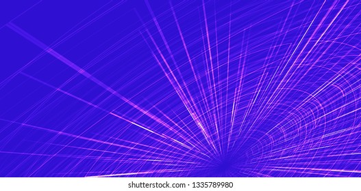 Ultra violet Hyperspace speed motion on Blue background,warp and expanding movement concept,vector Illustration.