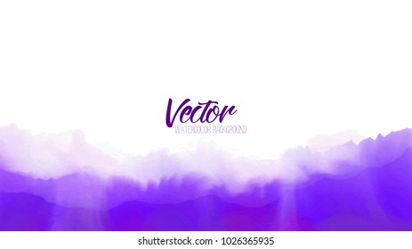 Ultra violet, pink. blue watercolor splash, background. Vector illustration. Isolated on white background.
