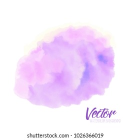 Ultra violet, pink. blue watercolor splash, background. Vector illustration. Isolated on white background.