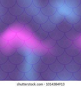 Ultra violet pink mermaid scale vector background. Trendy iridescent background. Fish scale pattern. Seamless pattern swatch. Holographic gradient. Mermaid skin seamless pattern. Blurry color texture