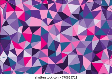 Ultra violet polygonal abstract background. Low poly crystal pattern. Design with triangle shapes. Pattern suitable for backgrounds, Wallpaper, screen savers, covers, print, business cards, posters