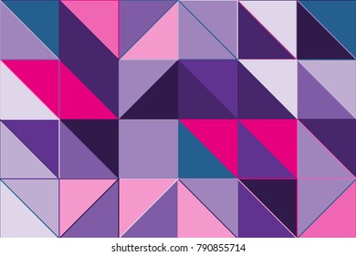 Ultra violet polygonal abstract background. Low poly crystal pattern. Design with triangle shapes. Pattern suitable for backgrounds, Wallpaper, screen savers, covers, print, business cards, posters