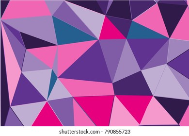 Ultra violet polygonal abstract background. Low poly crystal pattern. Design with triangle shapes. Pattern suitable for backgrounds, Wallpaper, screen savers, covers, print, business cards, posters