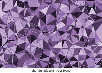 Ultra violet polygonal abstract background. Low poly crystal pattern. Design with triangle shapes. Pattern suitable for backgrounds, Wallpaper, screen savers, covers, print, business cards, posters